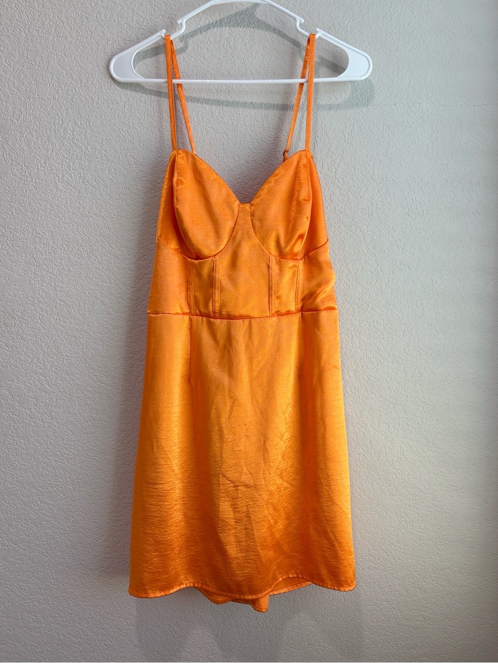 Wild Fable Satin Orange Mini Dress Lace Up Back Size XL